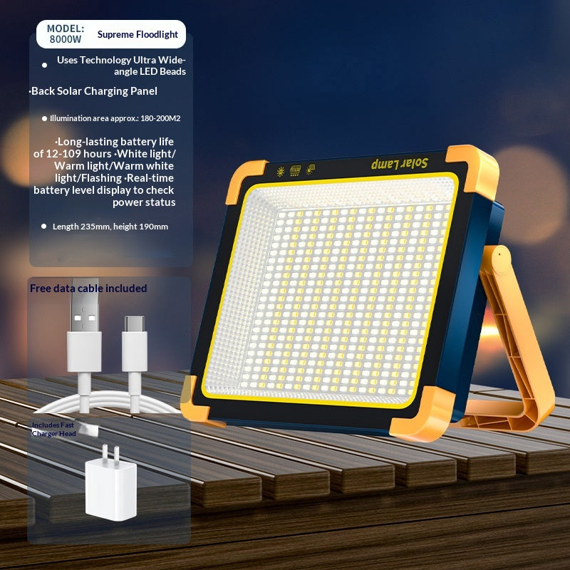 Outdoor solar-powered camping lantern