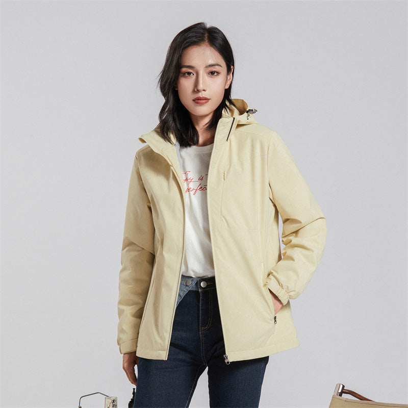 Couple Veste à couche unique Windproof Sports Tissu rembourré doublé