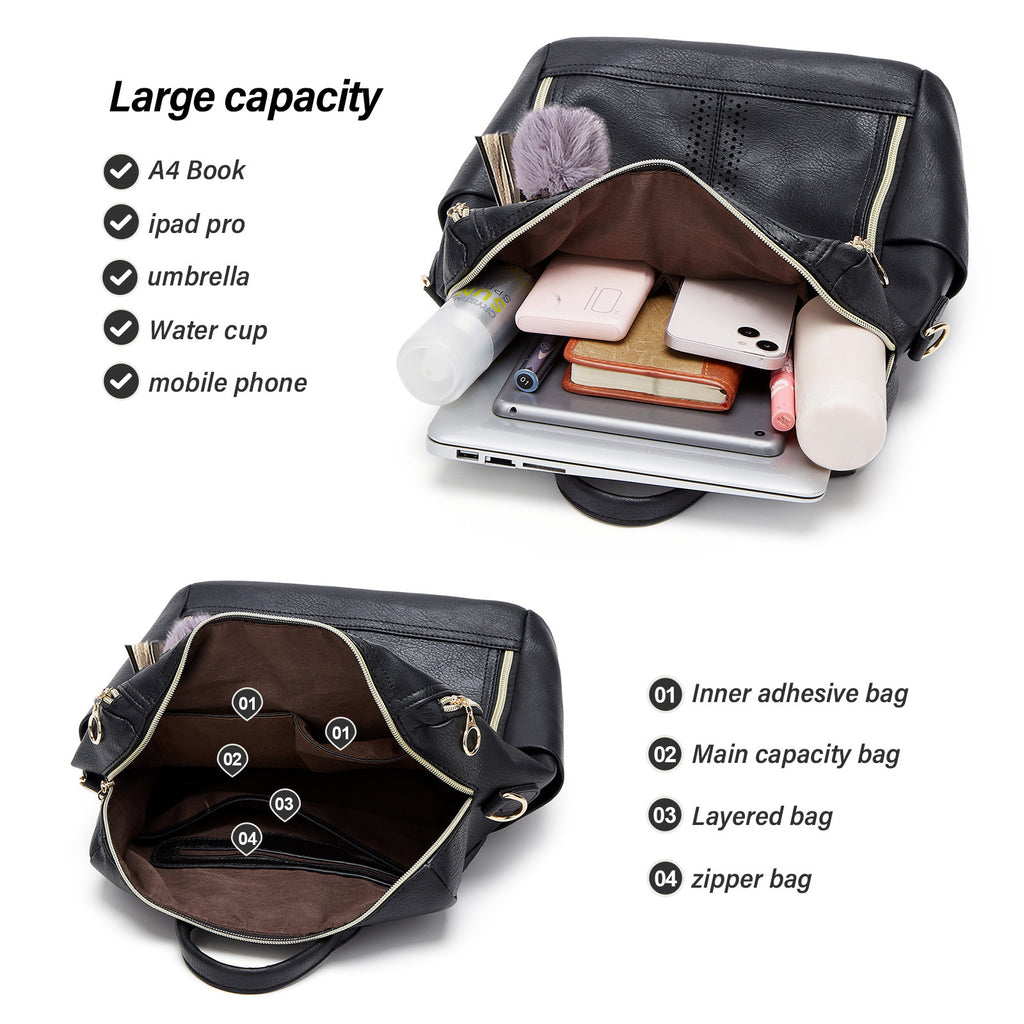 Springsummer Sac à dos pour femmes en cuir souple Casual style coréen