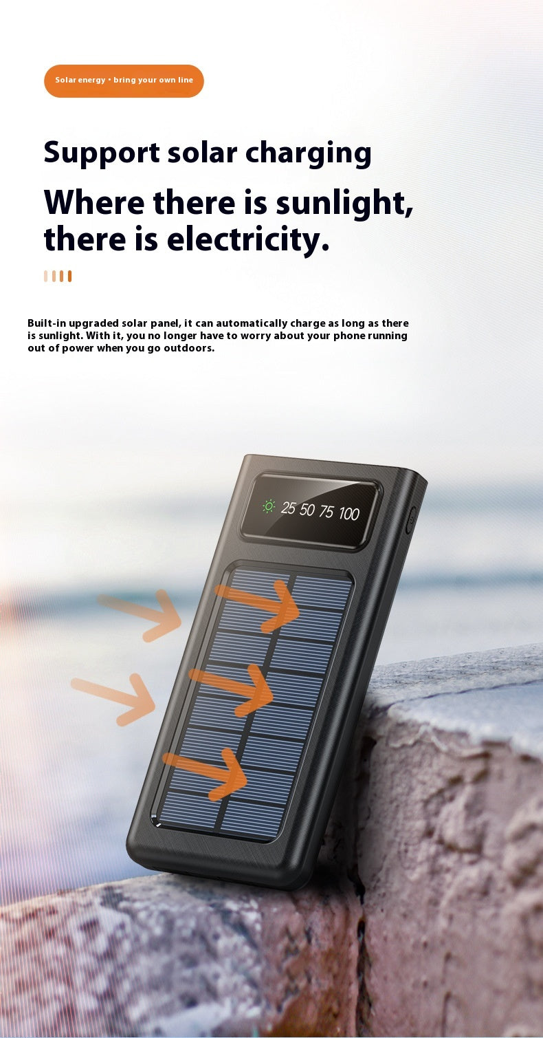 Avec câble à quatre fils Solar Energy Portable Batterie pour téléphones mobiles