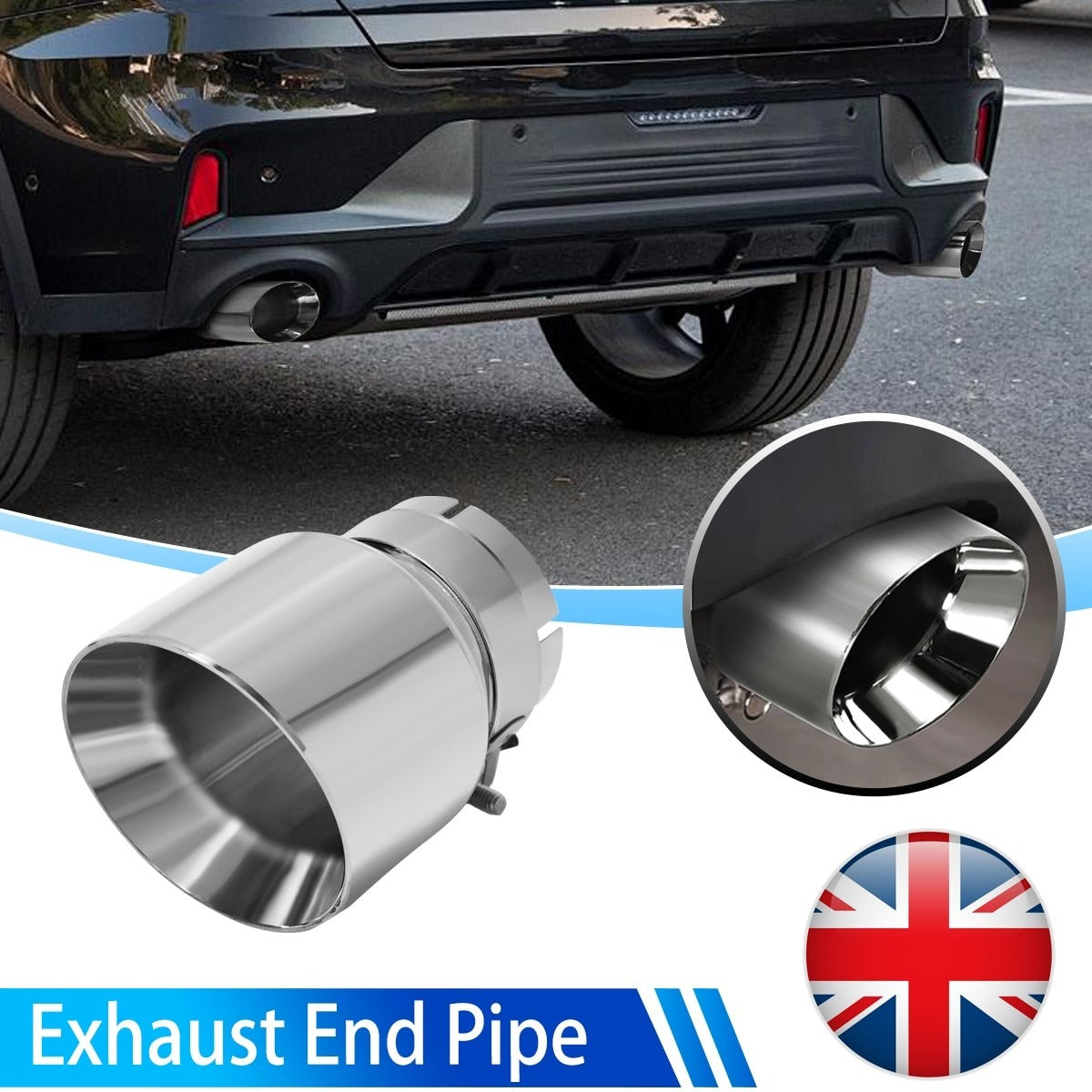 3''Inlet 4''Outlet Tailpipe Conseil d'échappement Tuyau d'échappement en acier inoxydable poli