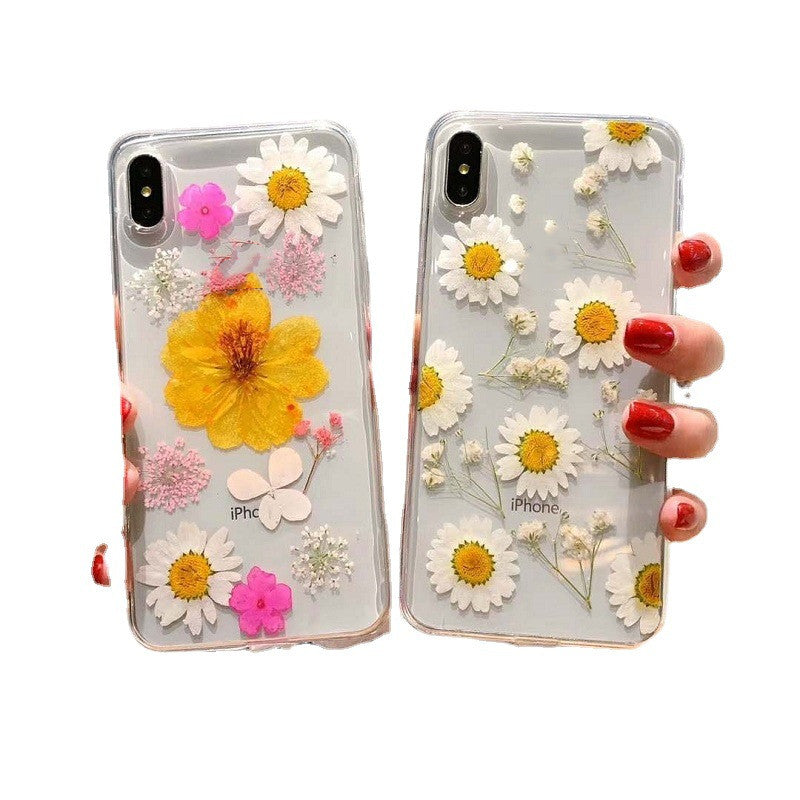 Couverture arrière Epoxy Préservé cas de téléphone à fleurs
