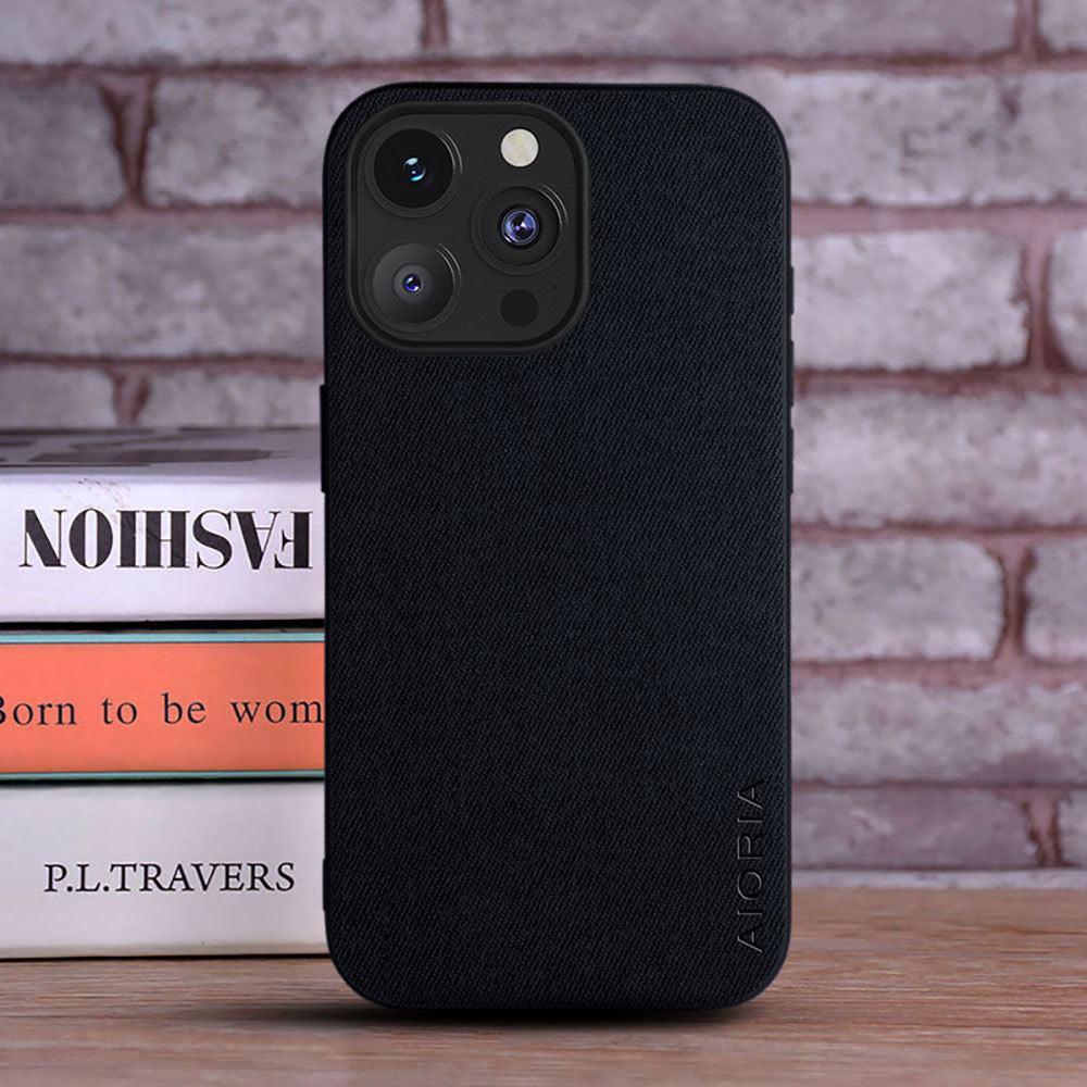 Coque de téléphone en tissu réel simple