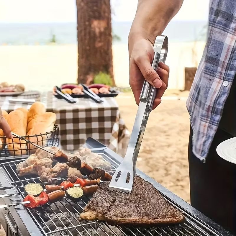 14X en acier inoxydable BBQ Barbecue Ensemble d'outils de grillage extérieur Kit Portable