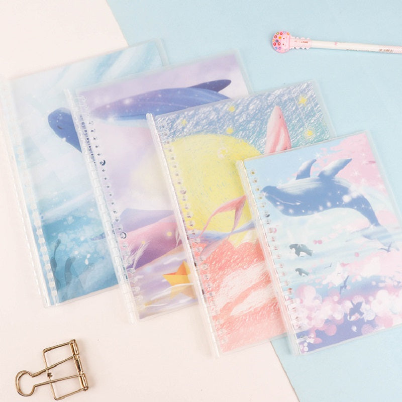 Ledger à main ensemble mignon feuille libre carnet pour les enfants étudiants