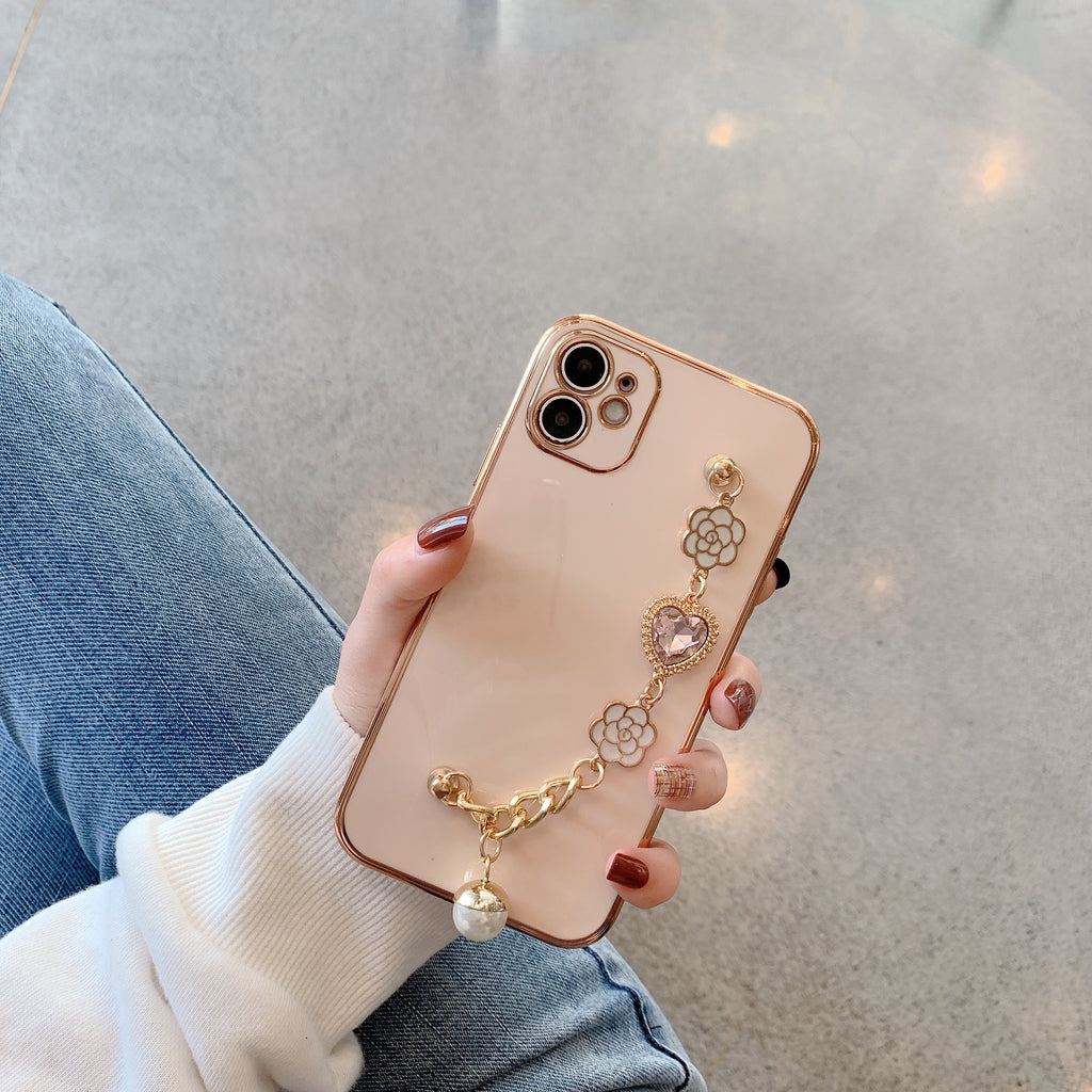 Camellia Bracelet Electroplating Soft Phone Case