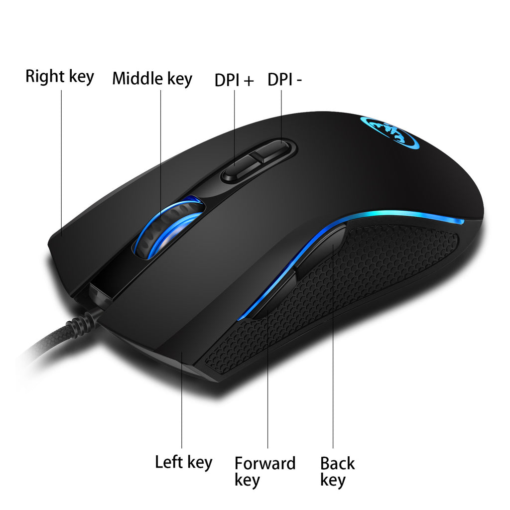 Keyboard and mouse combo white backlight mixed color black