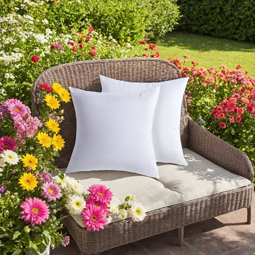 White Square Pillows 2-pack with bubble wrap suitable for bed cushions