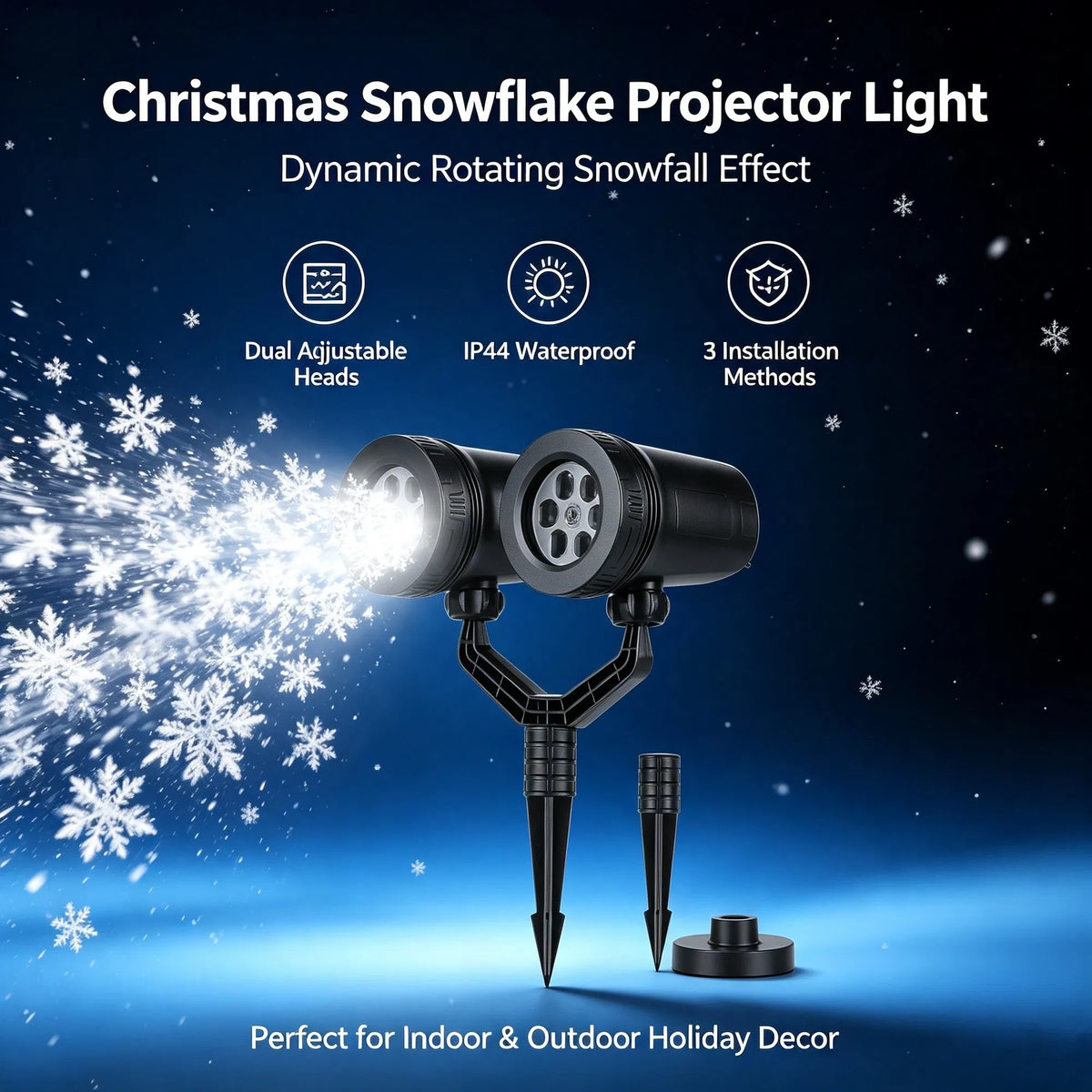 Projection extérieure des flocons de neige