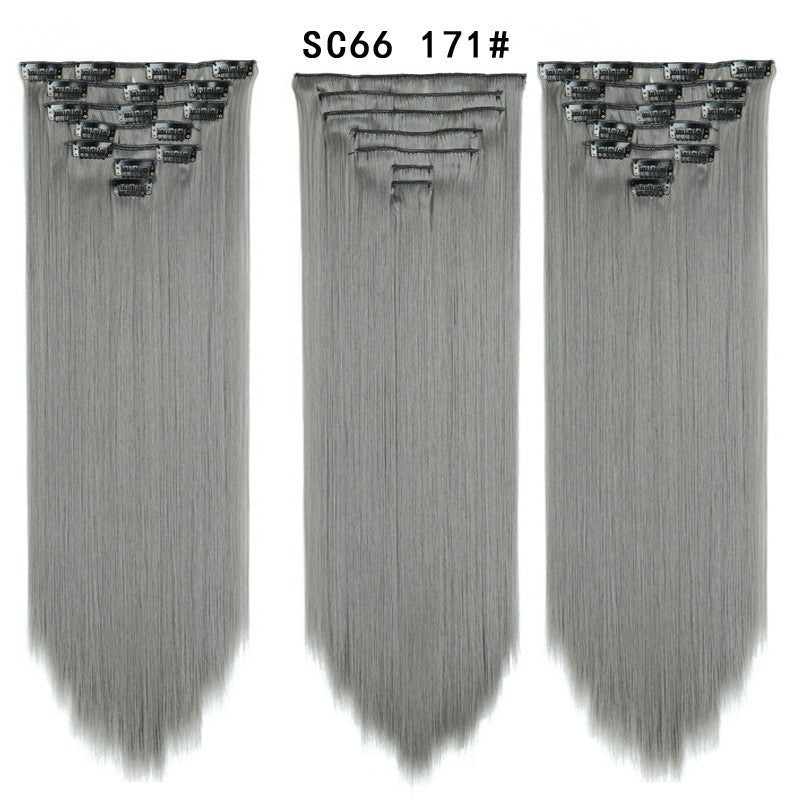 16 Carte Sept-pièces Coiffure Perruque Beauté Chimique Perruque Ensemble de Perruque Cheveux Extension