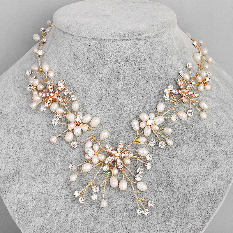 Collier perle et boucle d'oreille ensemble