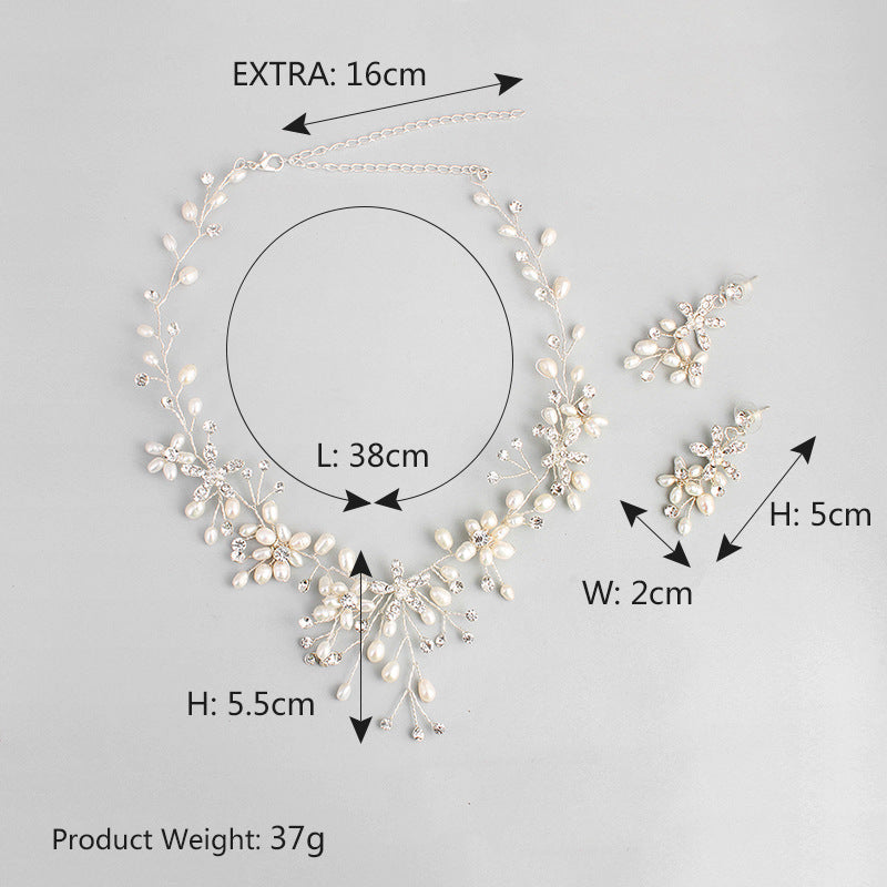 Collier perle et boucle d'oreille ensemble