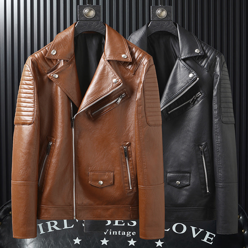 Veste en cuir de motard au printemps et à l'automne