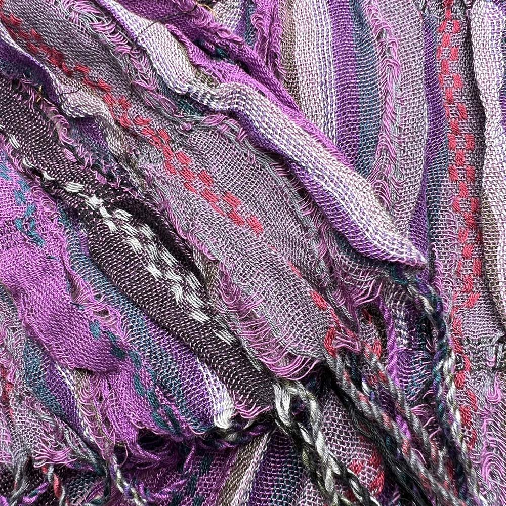 2pcs Royal Purple Jacquard Pattern Scarf