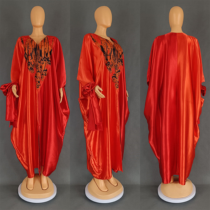 Style ethnique Loose Plus Taille Robe d'appariement couleur