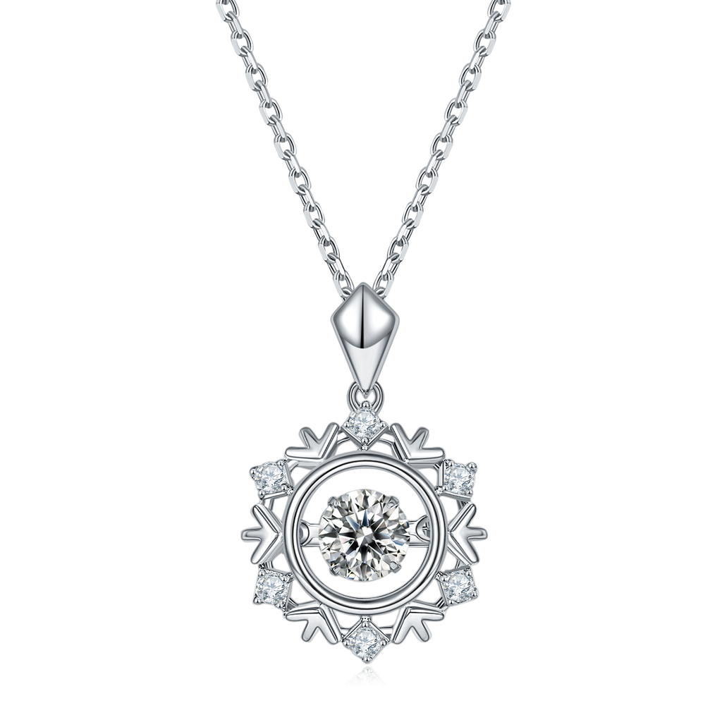 S925 Argent Sterling 0.5ct D Couleur VVS1 Moissanite Lac de neige Collier 45cm Platine plaqué