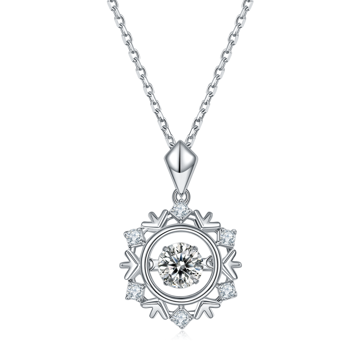 S925 Argent Sterling 0.5ct D Couleur VVS1 Moissanite Lac de neige Collier 45cm Platine plaqué