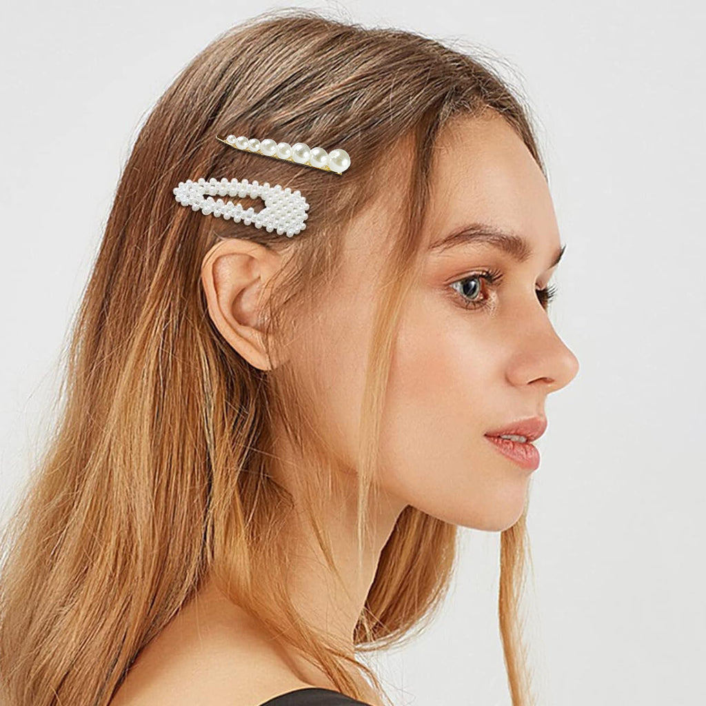 Accessoires pour cheveux Barrettes de perle Updo BB Clip épingle à cheveux rayé Fil de pêche tissé à la main H