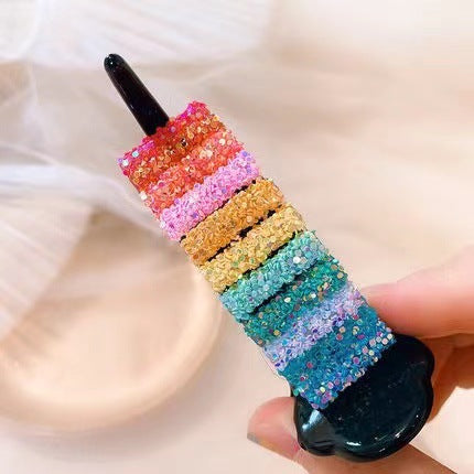 Fille Skittles Barrettes Dos Tête Grip Bun bande de cheveux Mignon Internet Influenceur épingle à cheveux