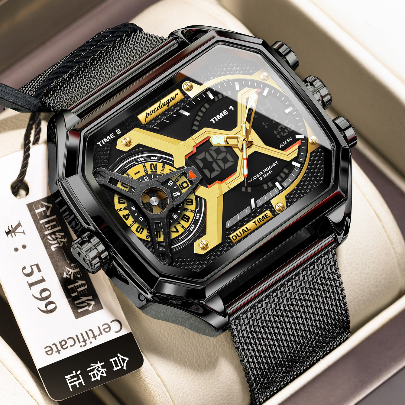 Multifonctionnelle Imperméable Montre Lumineuse Homme