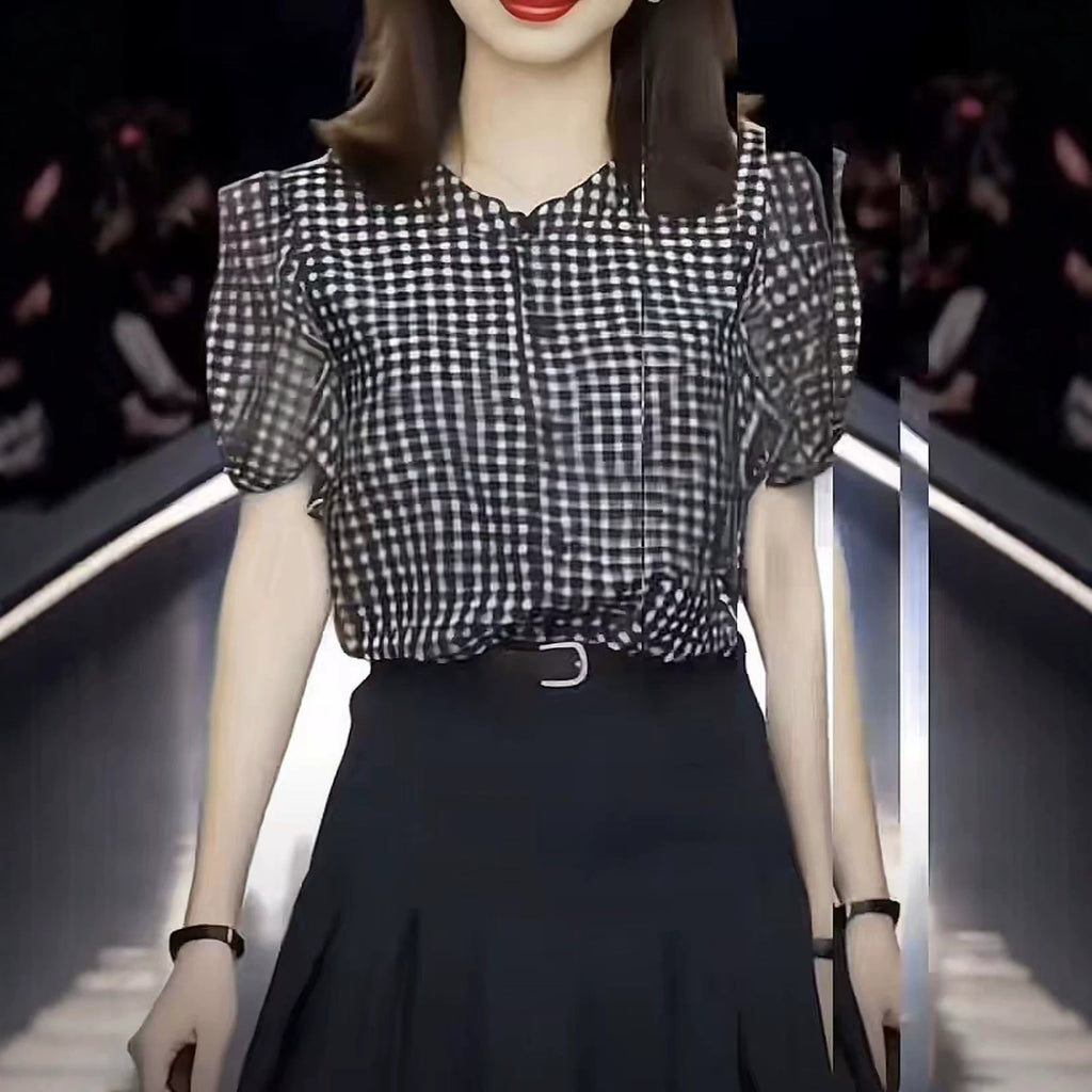 Blouse élégante de style occidental réduisant l'âge pour les femmes