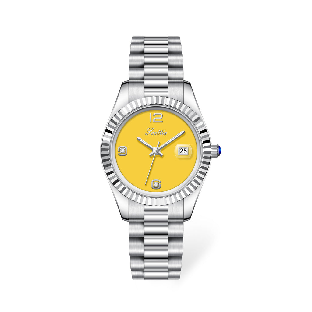 Montre Quartz Diamond Shining en acier pour femmes