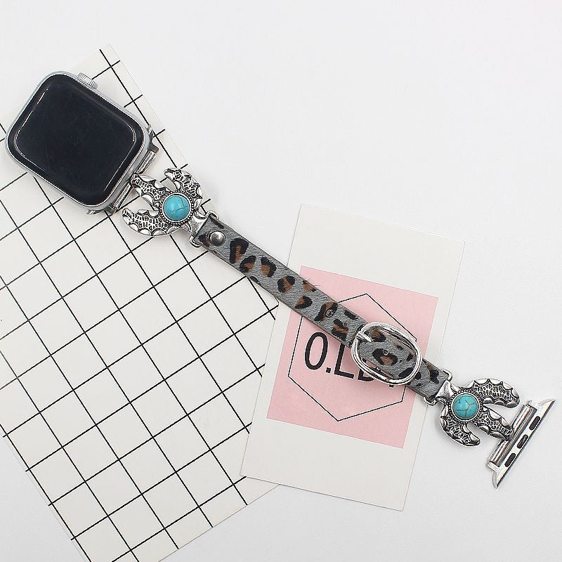 Leopard Imprimer True Horsehair Watchband Multicolore