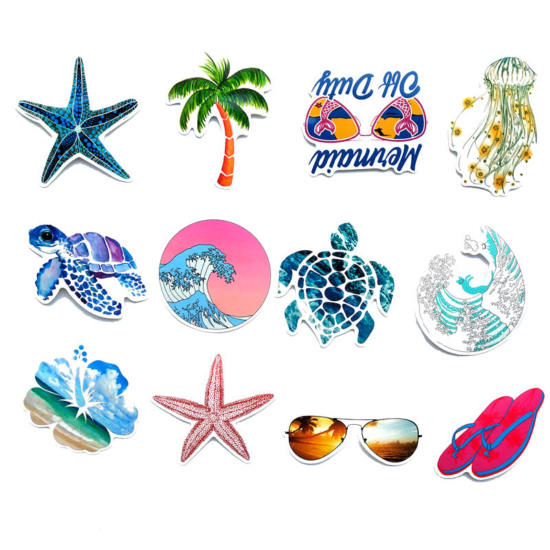 Starfish Surf Volleyball Skateboard Notebook Graffiti Car Body Décoration Sticker