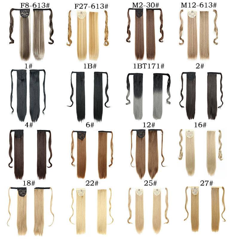 European And American Long Straight Cheveux Velcro Ponytail