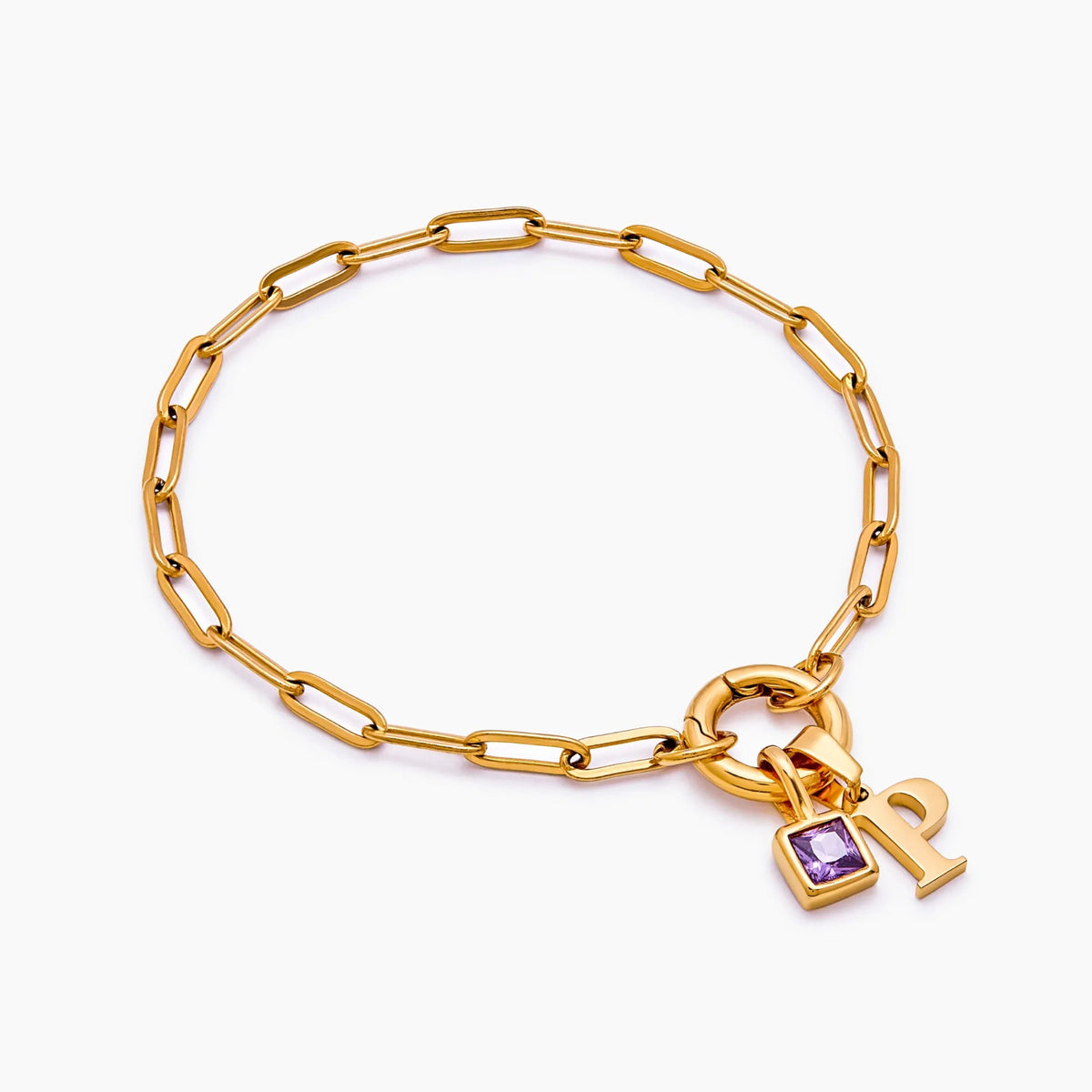 Women's gold-plated link bracelet, 18k gold-plated stainless steel