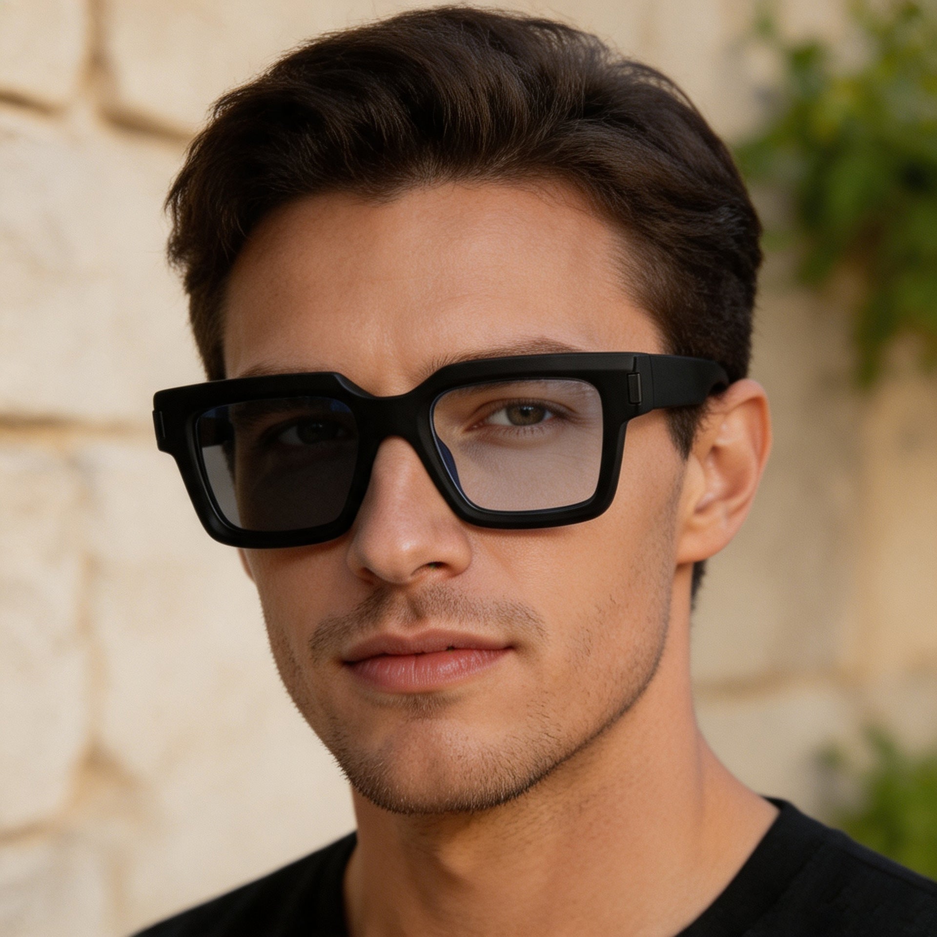 Lunettes de soleil européennes et américaines à cadre carré de mode à changement de couleur pour hommes
