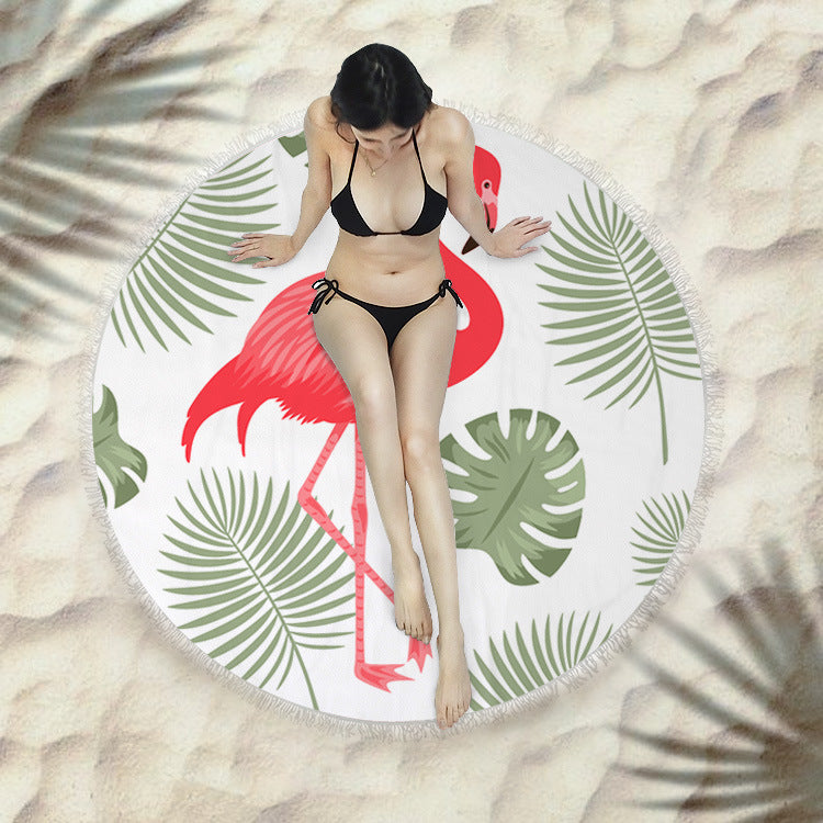Serviette de plage fringée, serviette de bain ronde, serviette de plage
