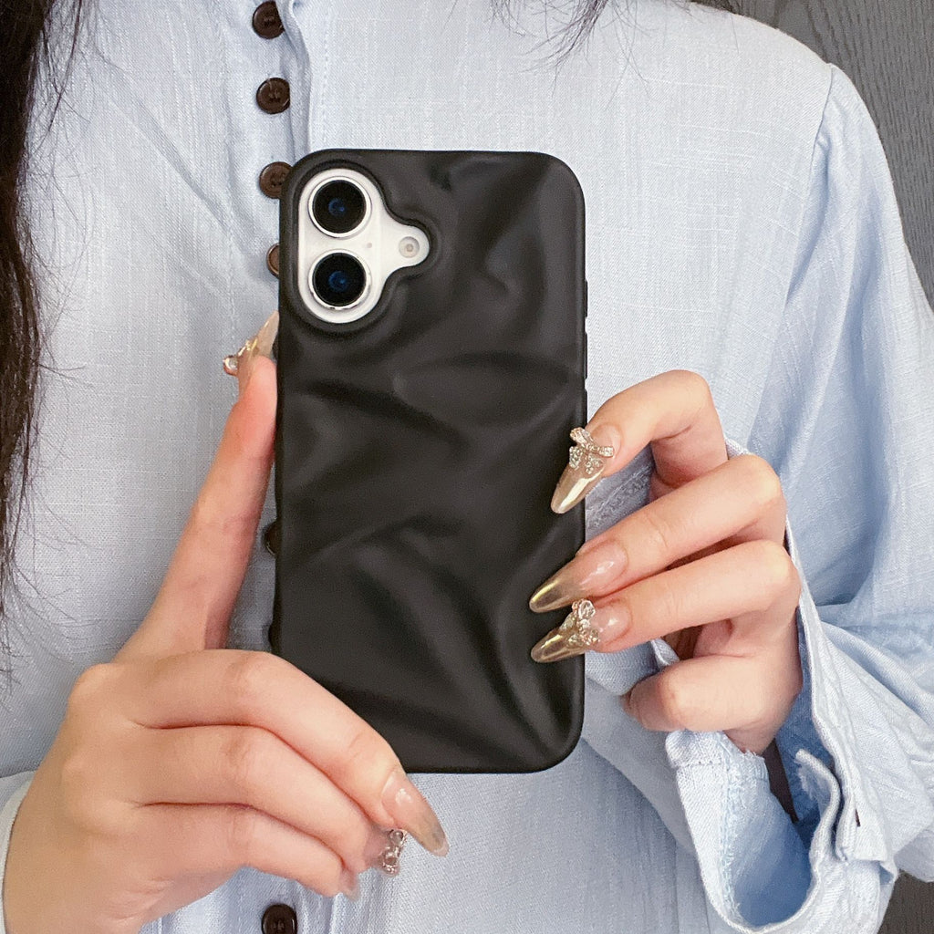 Cas de téléphone à plissé en trois dimensions de haute qualité