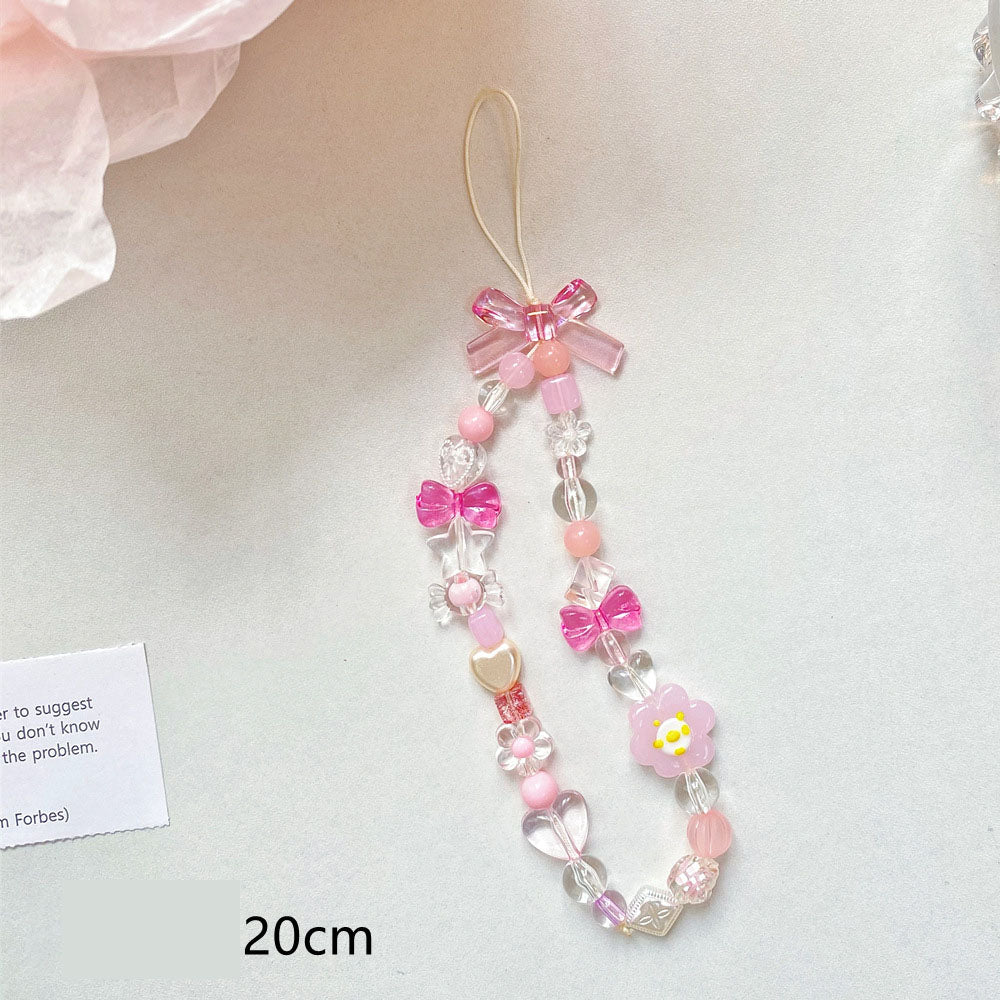 Perled Flower Mobile Phone Lanyard Accessoires de bijoux Corde Lanyard