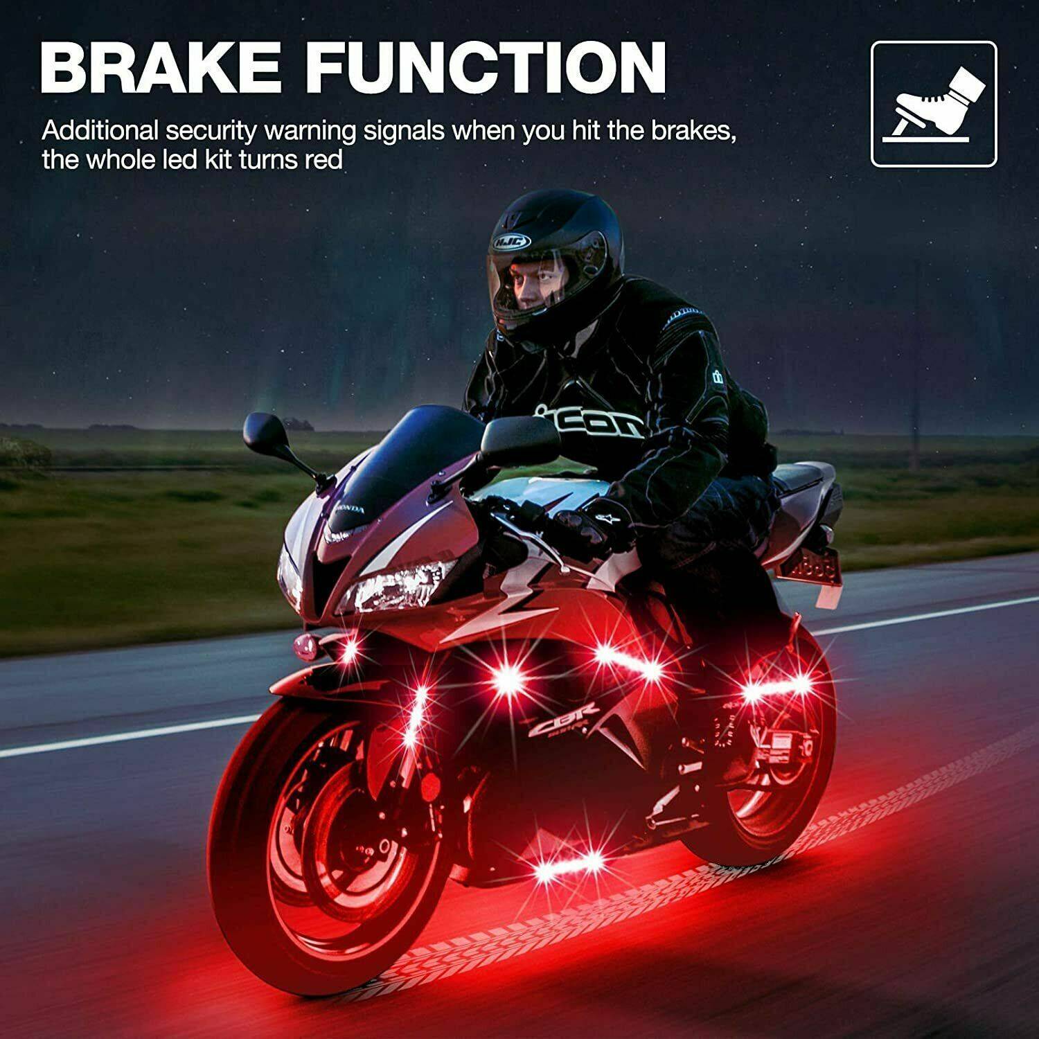 12X RGB Kit de lumière LED de moto sous la bande de corps Glow pour Harley-Davidson