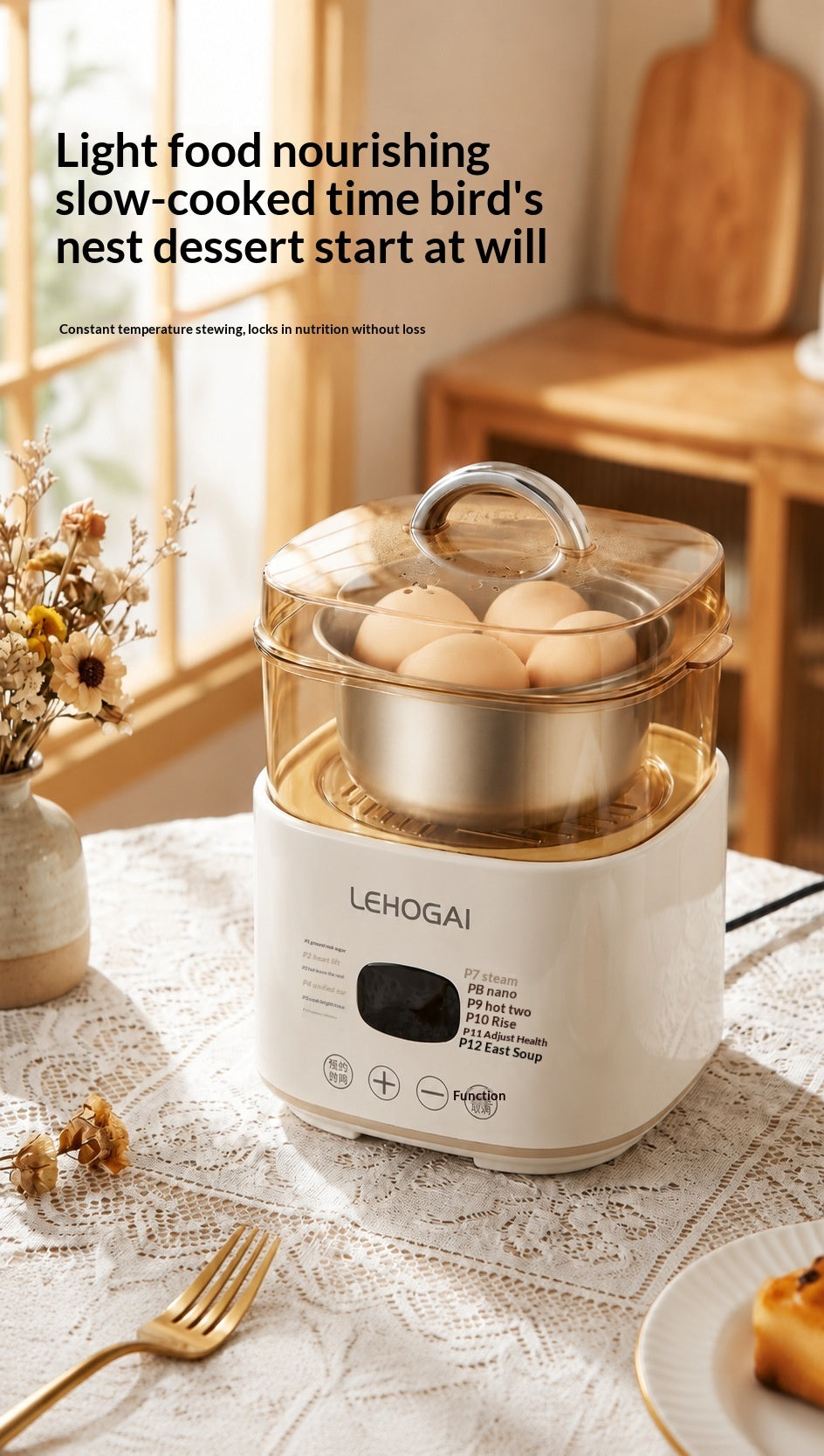Steam-and-Stew Compact All-in-One Electric Steamer