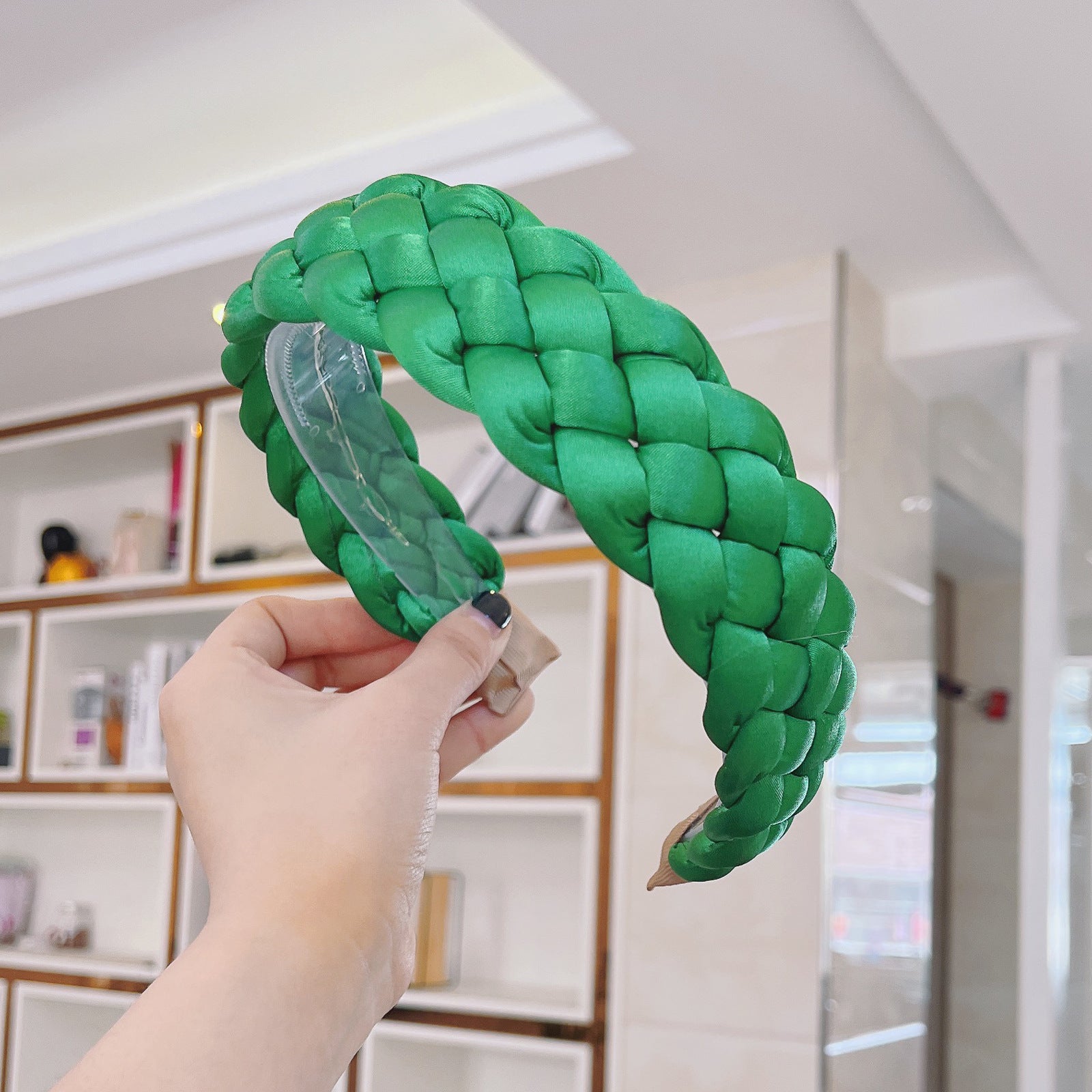 Bande de tête en tissu de couleur solide pour femmes