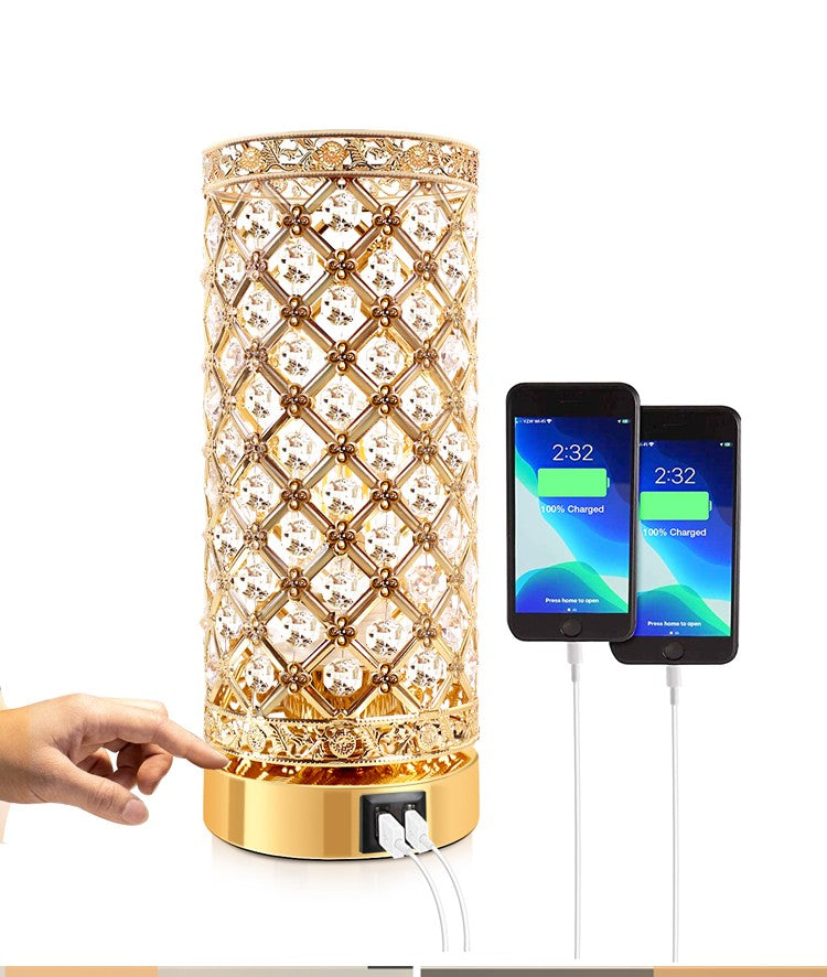 Lampe de bureau créative pour lit dans la chambre en cristal