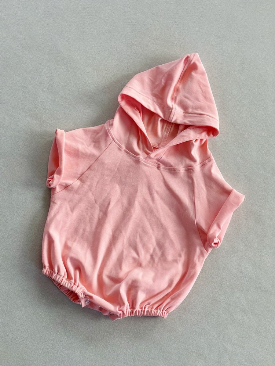 Romper de coton à capuche couleur Candy