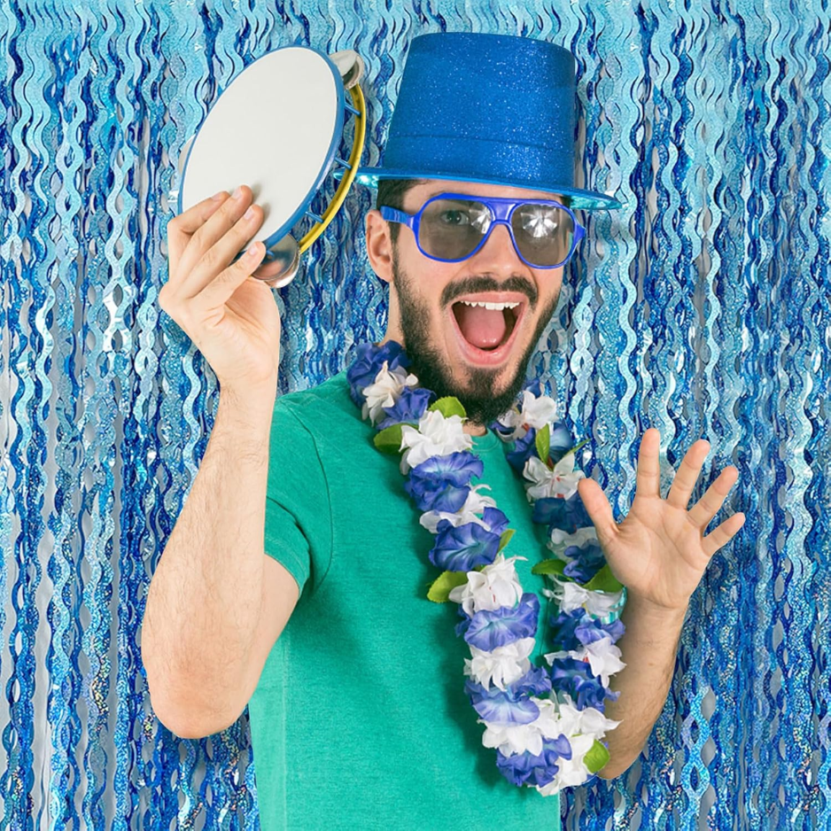 Rideaux Revêtement pour les parties Sparkle Metallic Wavy Foil Fringe Rideaux Revêtement pour les parties
