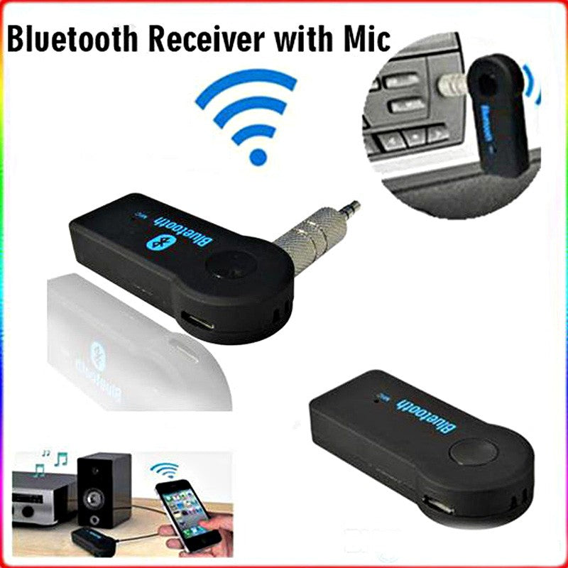 Voiture mains libres Bluetooth récepteur de musique Universal 3.5mm Streaming A2DP Sans fil Auto AUX Aud