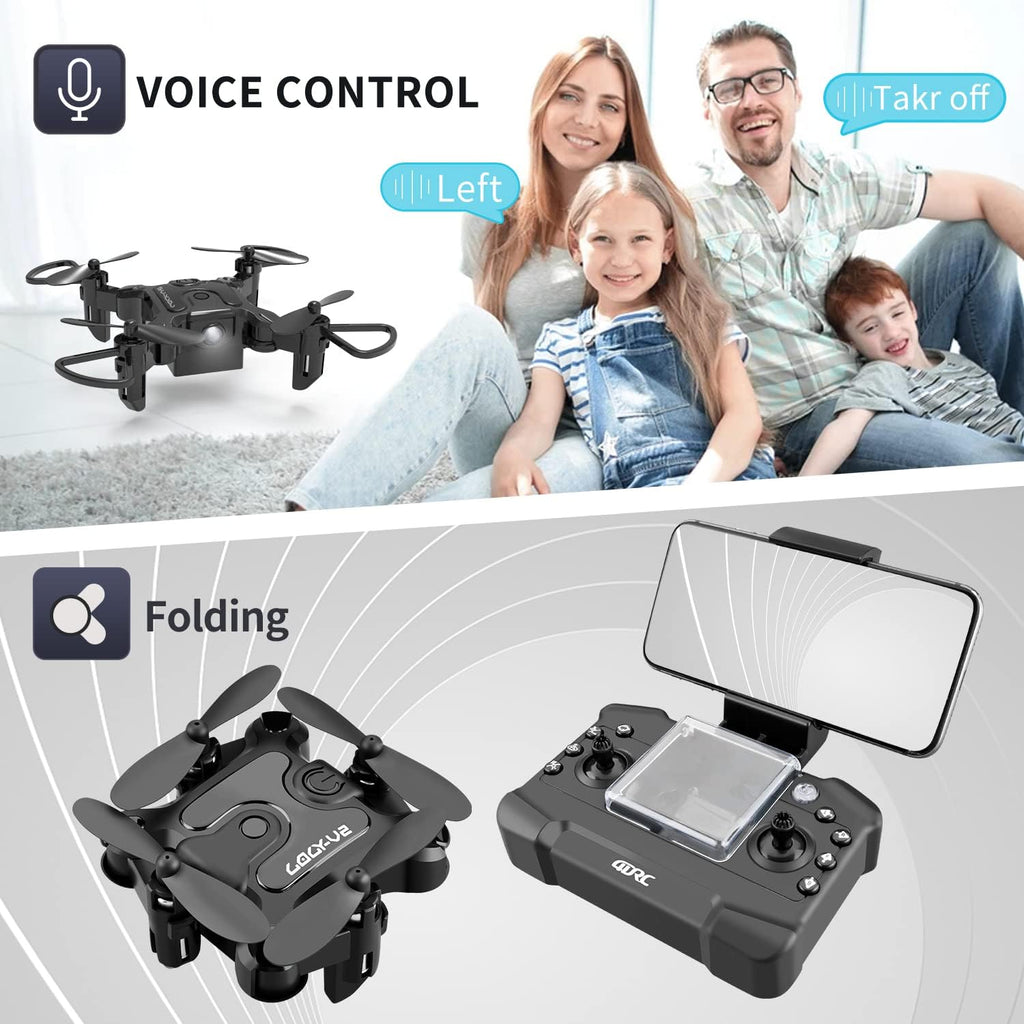 DE V2 Mini Drone Selfie WIFI FPV Avec caméra HD pliable bras RC Quadcopter Toy
