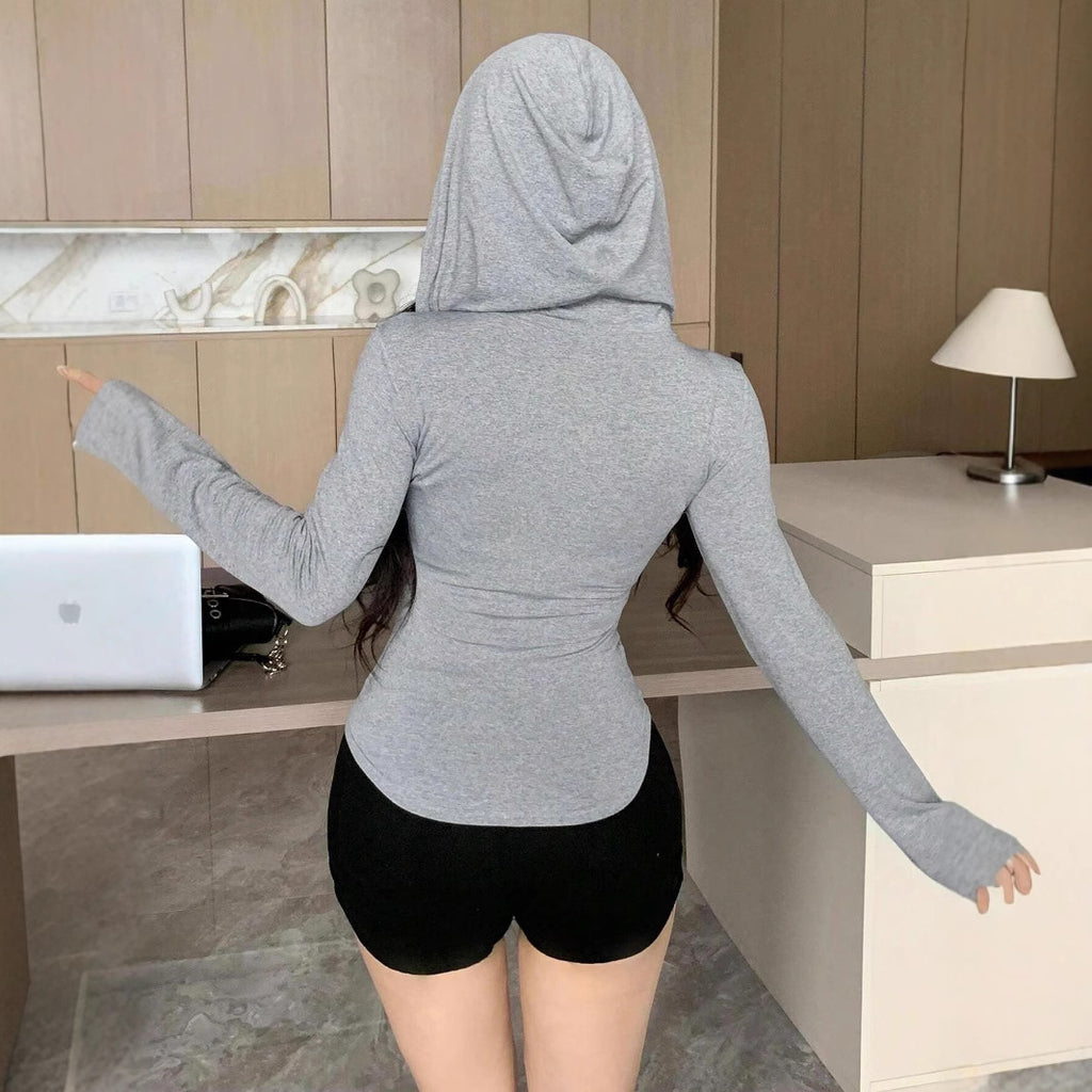 Chemise à capuche zippée à capuche