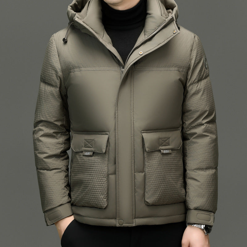 Veste à capuche casual courte de canard blanc d'hiver
