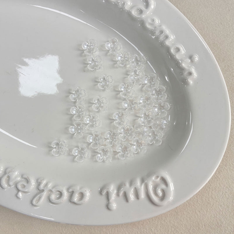 Perles de fleurs acryliques 4-Petal avec fines paillettes