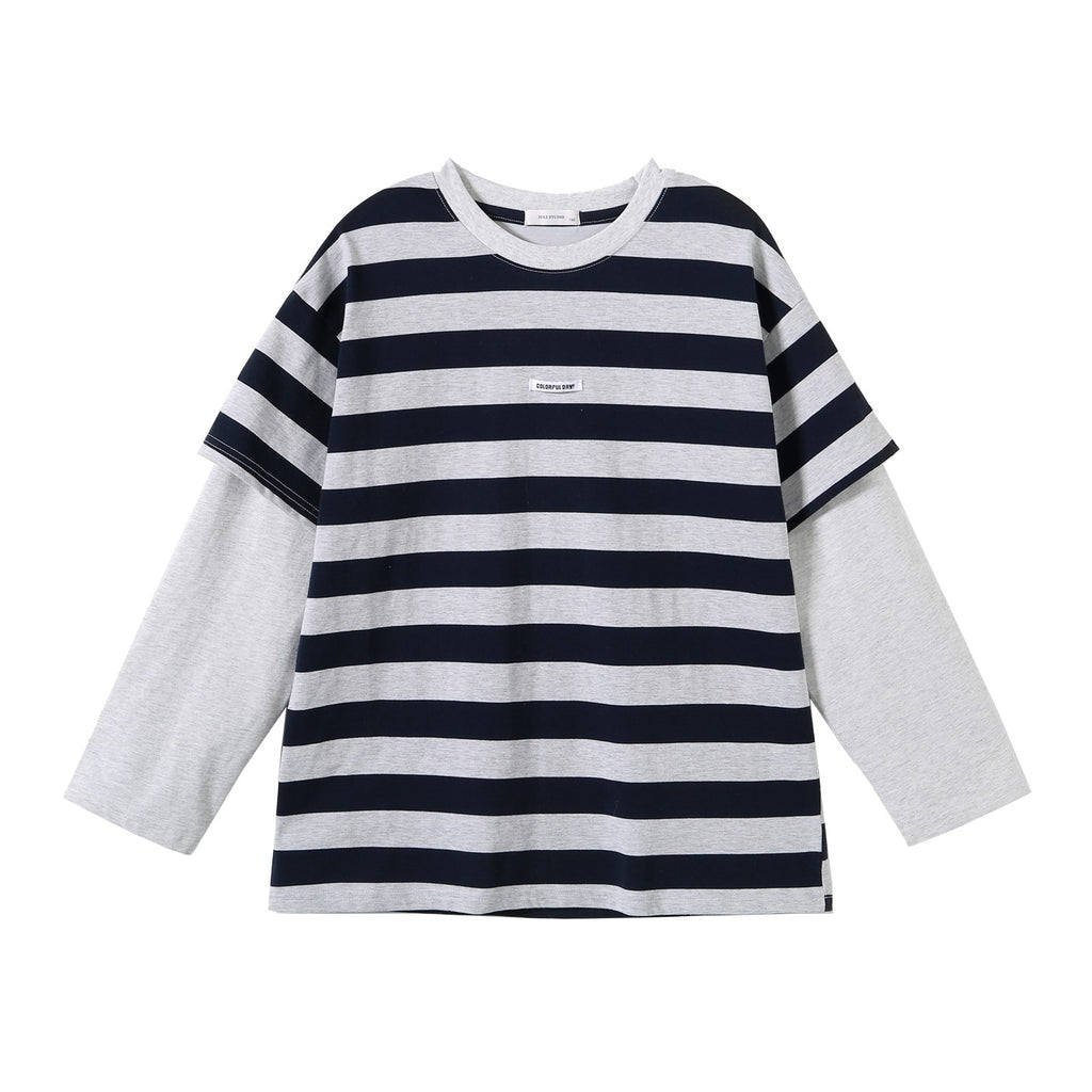 T-shirt deux manches longues Faux Filles pour le printemps et l'automne