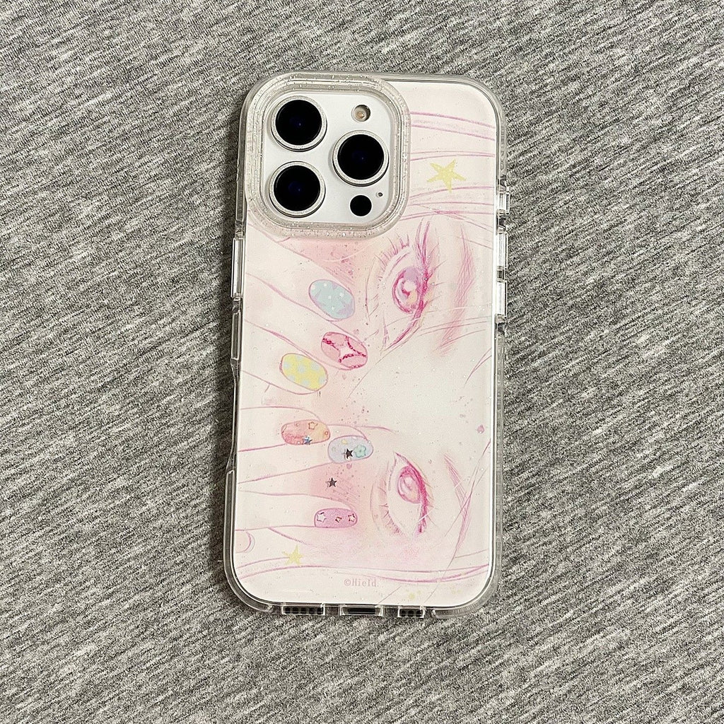 Caricature en forme de papillon Étui de téléphone à dessin animé en forme de caricature pour les adeptes de l'art des ongles