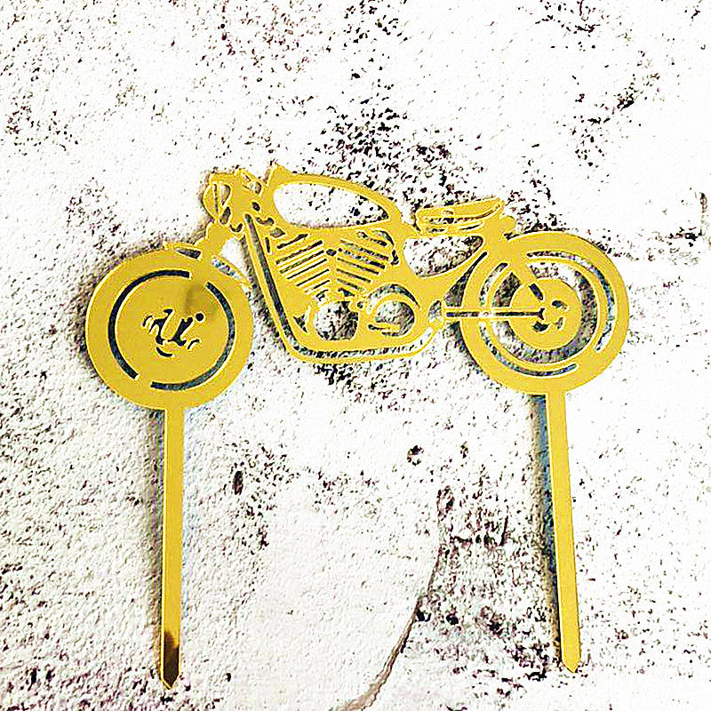 Décoration de fête d'insertion de gâteau anniversaire de voiture de moto