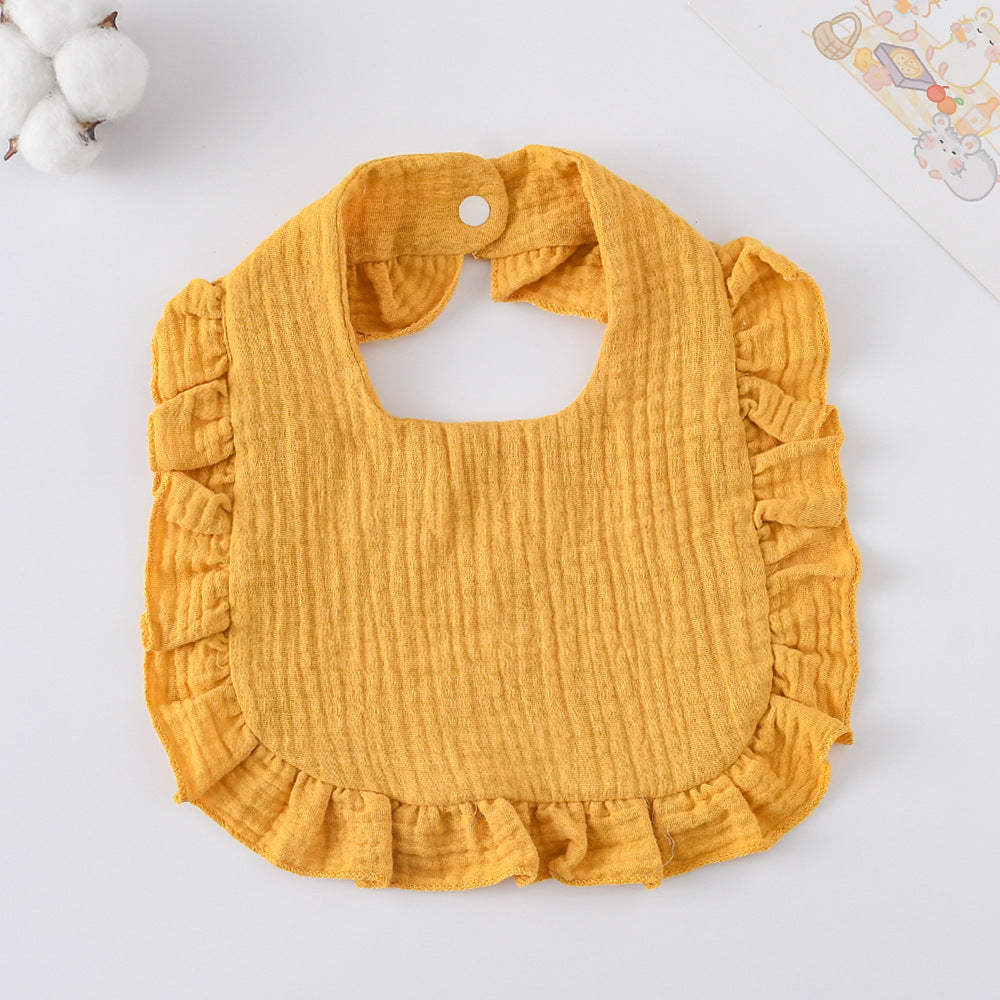 Bébé Bib Rufflé coton imprimé Gauze Dentelle Bib