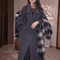 Manteau de laine de style coréen avec boutons Horn